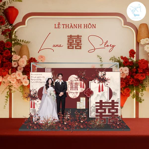 Mô Hình Cưới 3D Sang Trọng - Standee Đám Cưới Cao Cấp Tặng Bạn Bè, Trang Trí, Decor Phòng Luna