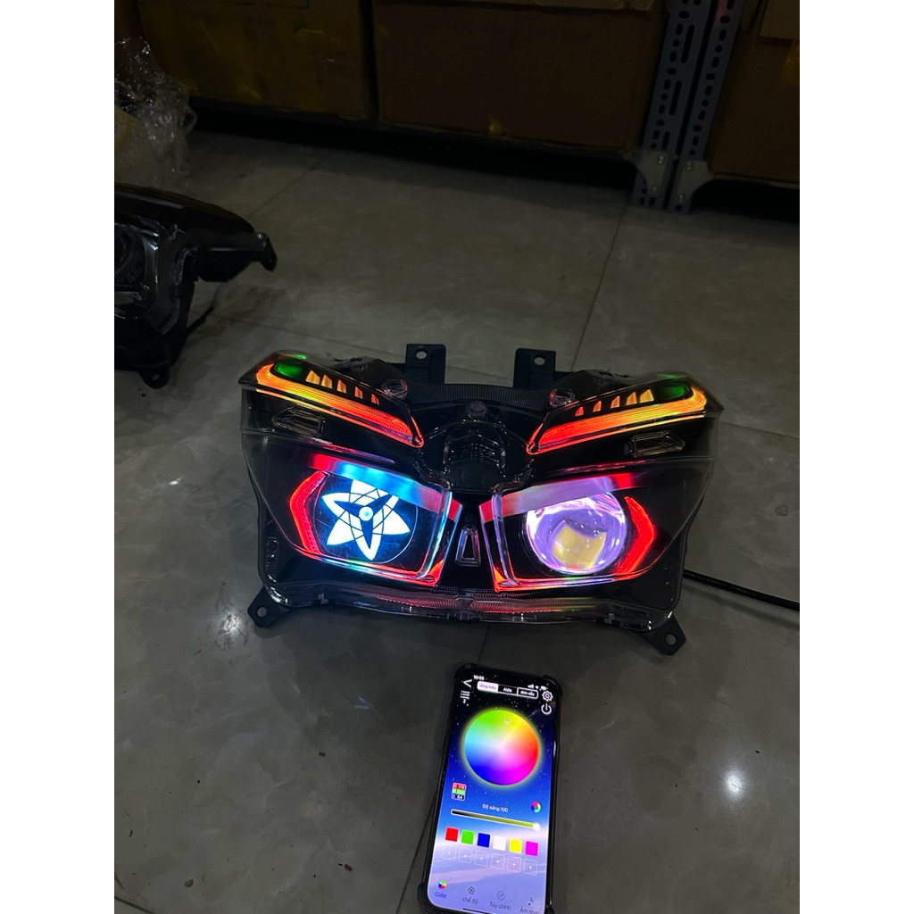 Pha Vario Độ Sẵn Bi Cầu 3.0 E11+ Công Xuất 70W Full App Đổi Màu + Audi Mý Đổi Màu , Lắp Đặt dễ dàng( Bảo Hành 2 năm )