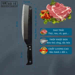 Dao Thái To Thái Thịt, Thái Rau, Gọt Hoa Quả, Rèn Từ Thép Nhíp 100%- Xưởng Rèn Đồ Tể- Đa Sỹ- HL06