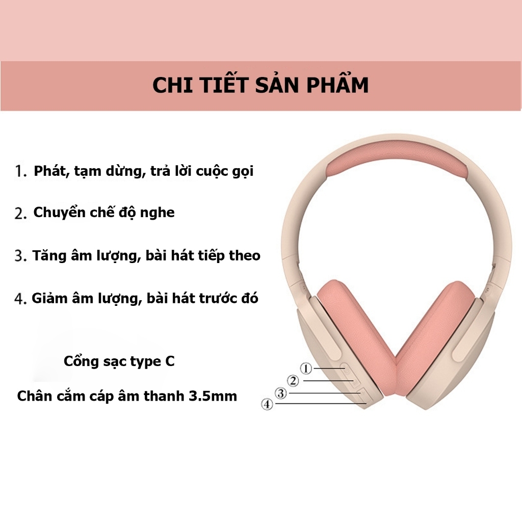 Tai Nghe Chụp Tai Bluetooth Không Dây/Có Dây｜Có Micro｜Âm Thanh Sống Động｜Quà Tặng