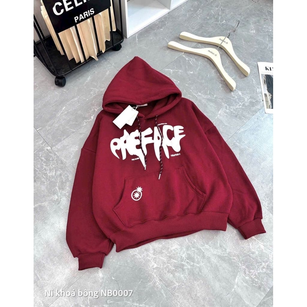 Áo Hoodie 3 ngôi sao Mũ 2 lớp nam nữ form rộng bigsize 40-78kg