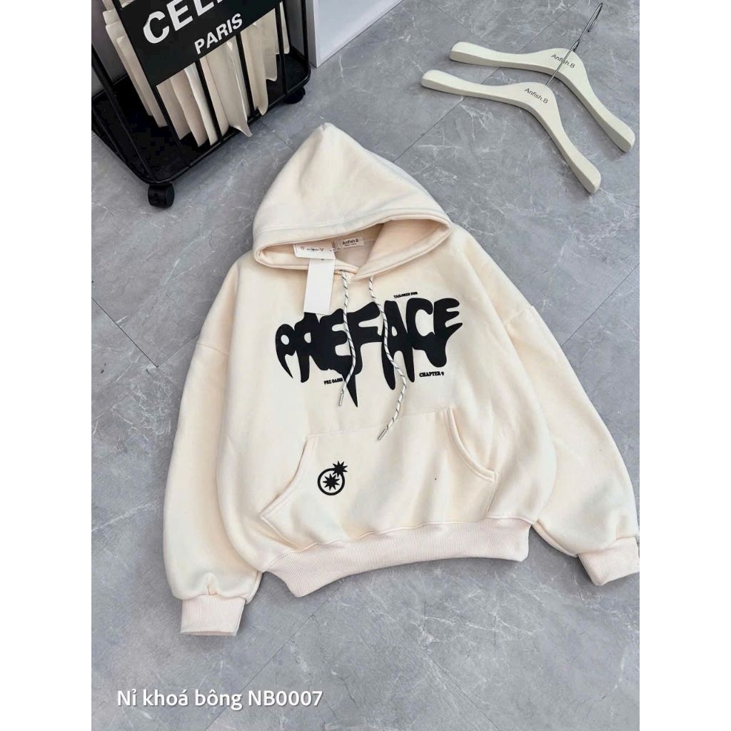 Áo Hoodie 3 ngôi sao Mũ 2 lớp nam nữ form rộng bigsize 40-78kg