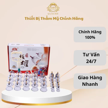 Bộ giác hơi không dùng lửa 12, 24, 32 cốc, bộ giác hơi chân không, bộ giác hơi không dùng lửa hỗ trợ đau lưng nhức mỏi.