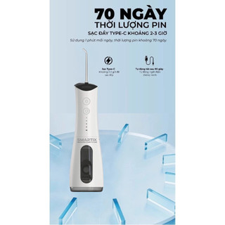 Máy Tăm Nước Smartix Cao Cấp – Tặng 5 Đầu Thay, Làm Sạch Răng Sâu, Vệ Sinh Răng Miệng Sạch Sẽ