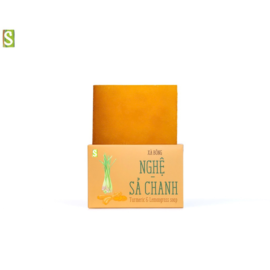Xà phòng nghệ sả chanh HTX Sinh Dược giúp làm sạch da 110gr