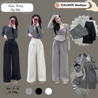 Quần  Xuông Cạp Liền ELEGANTE Chất Liệu Dạ Ép Cực Sịn Sò, Siêu Tôn Dáng, Che Khuyết Điểm 688980