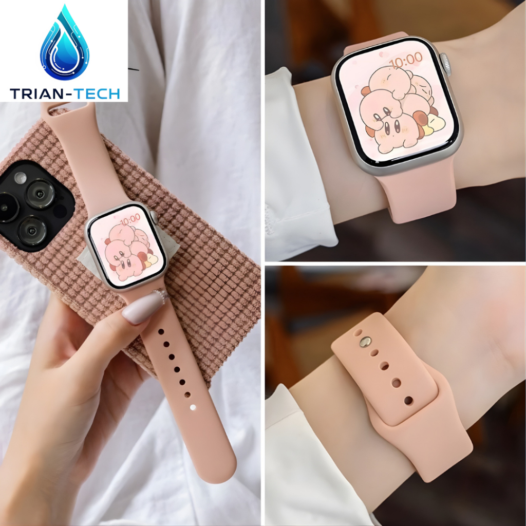 Dây silicon chống bám bẩn cho đồng hồ iWatch 49mm 45mm 44mm 41mm 42mm TRIAN TECH