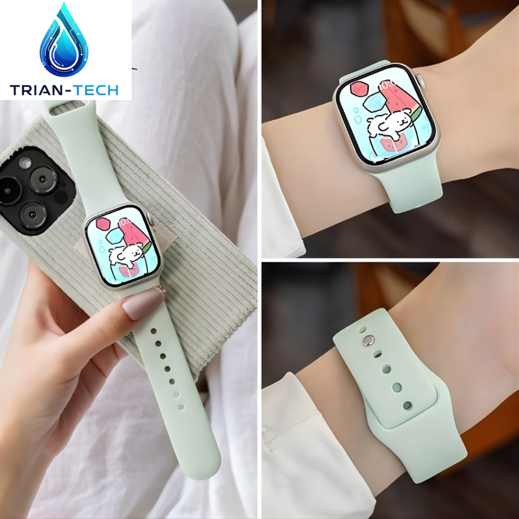 Dây silicon chống bám bẩn cho đồng hồ iWatch 49mm 45mm 44mm 41mm 42mm TRIAN TECH