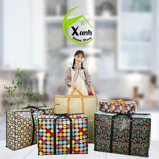 Túi Vải Bạt Đựng Quần Áo, Chăn Màn Siêu To Chống Ẩm Mốc - Túi Bạt Dứa Đựng Chăn Bông Có Khóa Kéo GD21