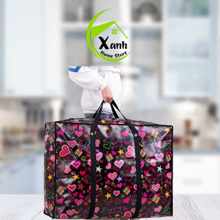Túi Vải Bạt Đựng Quần Áo, Chăn Màn Siêu To Chống Ẩm Mốc - Túi Bạt Dứa Đựng Chăn Bông Có Khóa Kéo GD21