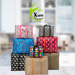 Túi Vải Bạt Đựng Quần Áo, Chăn Màn Siêu To Chống Ẩm Mốc - Túi Bạt Dứa Đựng Chăn Bông Có Khóa Kéo GD21