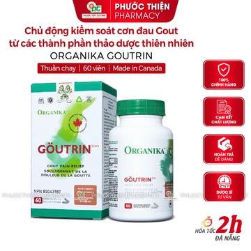 Viên uống hỗ trợ bệnh gout ORGANIKA GOUTRIN Hỗ trợ giảm đau viêm khớp, thải acid uric 60 viên