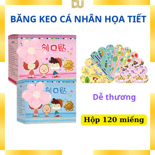 Băng keo cá nhân cute họa tiết trong suốt chống nước cho bé hộp 120 miếng