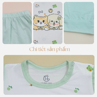 Bộ dài tay petit cho bé 6m - 3Y vải mềm mịn thoáng mát, in hình đáng yêu Quần áo dài tay