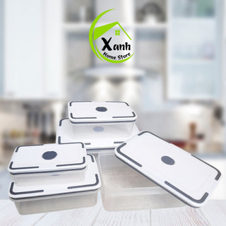 Hộp Đựng Thực Phẩm 5 Chiếc Để Tủ Lạnh Đa Năng GD202 - Set 5 Nhựa Đựng Thực Phẩm Phong Cách Nhật Bản