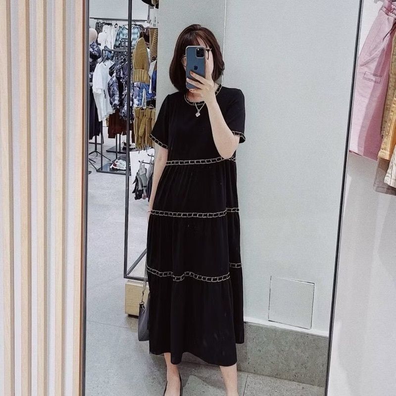 Váy Babydoll Dáng Suông Nữ Tính, Thiết Kế Đường Viền Nổi Sang Trọng, Phù Hợp Đi Dạo Phố, Tiệc Tùng Bầu mặc được T1126G