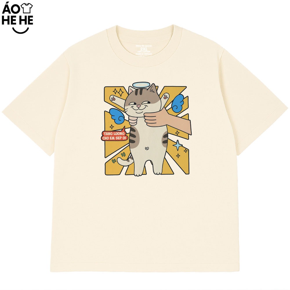 Áo Thun In chữ Hài Hước Tăng Lương Cho Em Sếp Ơi Câu Nói Văn Phòng Công Sở Form Rộng Cotton 230gsm