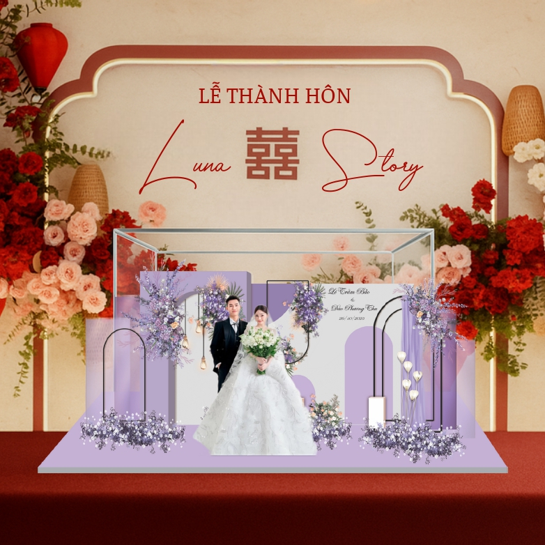 Mô Hình Cưới Mini 3D  – Standee Decor Phòng, Trang Trí Tiệc Cưới, Quà Cưới Ý Nghĩa Luna