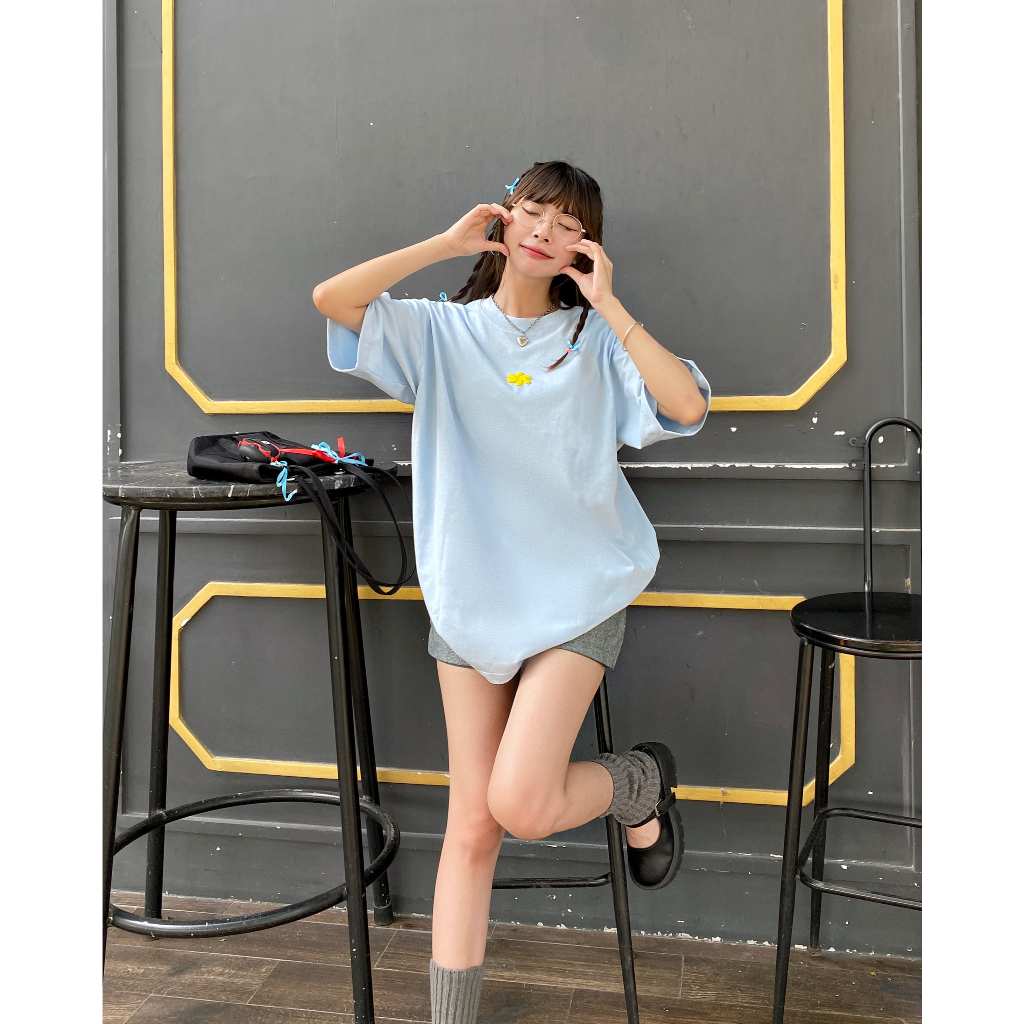Áo thun nữ, vải chất lượng tốt, hồng pastel xanh babe, cotton 100%, form rộng, mềm mại, rất đẹp