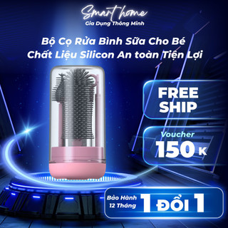 Bộ Cọ Rửa Bình Sữa Cho Bé Chất Liệu Silicon An Toàn, Tiện Lợi, Nhỏ Gọn Dễ Mang Theo