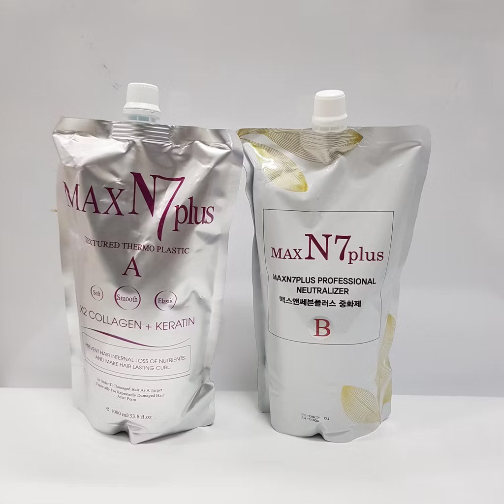 Thuốc uốn MaxN7 Plus chính hãng 1000ml - Công nghệ 3D tạo xoăn đẹp mắt & phục hồi tóc hư tổn Collagen Mùi thơm dịu nhẹ
