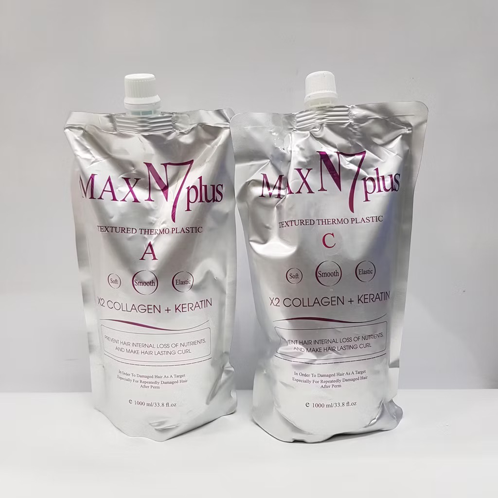 Thuốc uốn MaxN7 Plus chính hãng 1000ml - Công nghệ 3D tạo xoăn đẹp mắt & phục hồi tóc hư tổn Collagen Mùi thơm dịu nhẹ