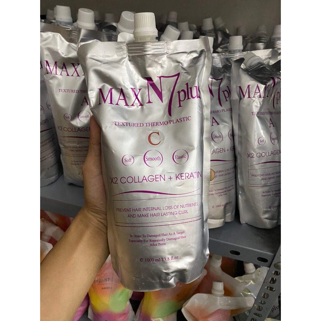 Thuốc uốn MaxN7 Plus chính hãng 1000ml - Công nghệ 3D tạo xoăn đẹp mắt & phục hồi tóc hư tổn Collagen Mùi thơm dịu nhẹ