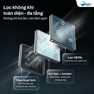 Máy hút ẩm 24L block nhập khẩu FUJIE HM-924ED công suất 24 lít/ngày, màng lọc HEPA, kết nối wifi