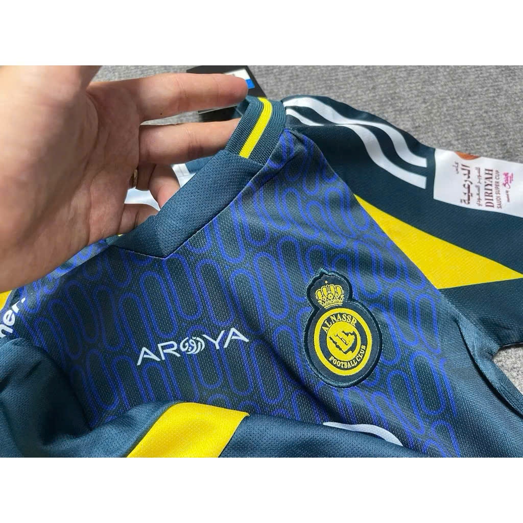 Áo Bóng Đá, Áo Đá Banh Trẻ Em CLB AL Nassr Vàng 2024 / 2025  - Vải Mè Thái Cao Cấp - In Sẵn CR7,