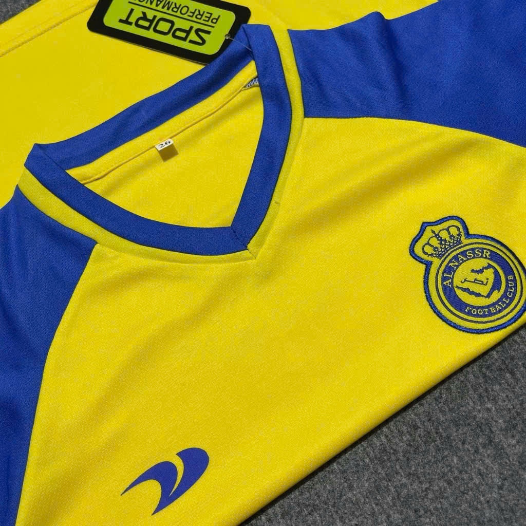 Áo Bóng Đá, Áo Đá Banh Trẻ Em CLB AL Nassr Vàng 2024 / 2025  - Vải Mè Thái Cao Cấp - In Sẵn CR7,
