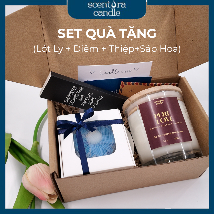 Nến thơm phòng Scentora Candle 180gram giúp thơm phòng thư giãn, làm quà tặng