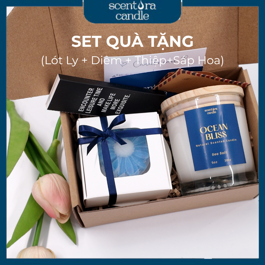 Nến thơm phòng Scentora Candle 180gram giúp thơm phòng thư giãn, làm quà tặng