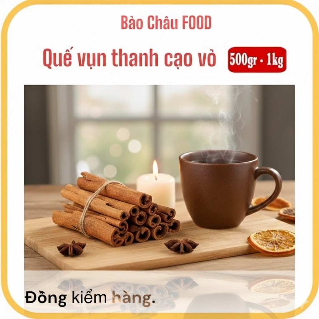500gr, 1kg  quế vụn thanh cạo vỏ Bảo Châu, sử dụng nấu trà, làm gia vị.