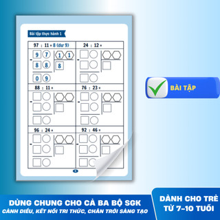 Sách Toán Tư Duy Combo 3 cuốn Thực Hành Phép Chia Dành Cho Trẻ từ 7-10 tuổi