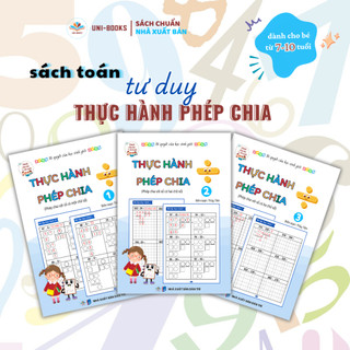 Sách Toán Tư Duy Combo 3 cuốn Thực Hành Phép Chia Dành Cho Trẻ từ 7-10 tuổi