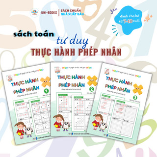 Sách Toán Tư Duy Combo 3 cuốn Thực Hành Phép Nhân Dành Cho Trẻ từ 7-10 tuổi