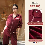 Set Bộ Dài ECOCHIC Áo Polo Cổ Bẻ Zip 2 Chiều Quần Ông Suông Dây Chun Đỏ Chất Liệu Cao Cấp Chính Hãng B182 — ảnh 1