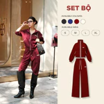 Set Bộ Dài ECOCHIC Áo Polo Cổ Bẻ Zip 2 Chiều Quần Ông Suông Dây Chun Đỏ Chất Liệu Cao Cấp Chính Hãng B182 — ảnh 2