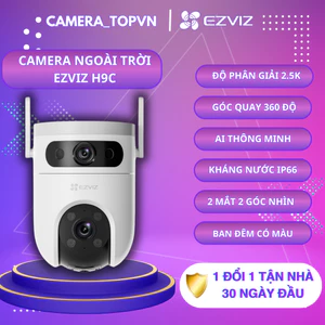 Camera EZVIZ 2 mắt ngoài trời H9C, camera wifi đàm thoại 2 chiều, cảnh báo còi hú xoay 360 chống nước