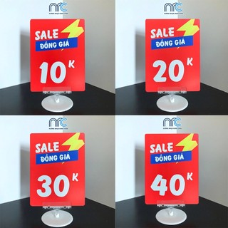 Combo 2 Bảng giá, Bảng sale đồng giá 10k, 20k, 30k,.....200k - Kích thước 15x20cm cho của hàng siêu thị - Lỗi 1 đổi 1