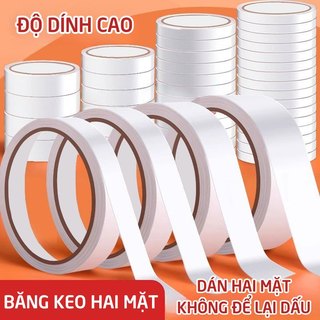 Băng Dính 2 Mặt Trong Suốt – Cuộn Băng Keo Siêu Dính Dán Đồ Trang Trí, Thủ Công, Văn Phòng