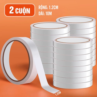 Băng Dính 2 Mặt Trong Suốt – Cuộn Băng Keo Siêu Dính Dán Đồ Trang Trí, Thủ Công, Văn Phòng