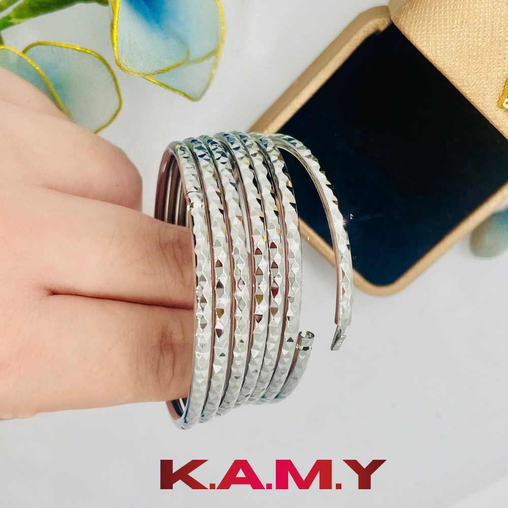 Bộ Ximen 3 Ly Kiểu Kim Cương Khóa Lưỡi Gà – Set 7 Chiếc Cao Cấp, Sáng Bóng Sang Trọng | K.A.M.Y