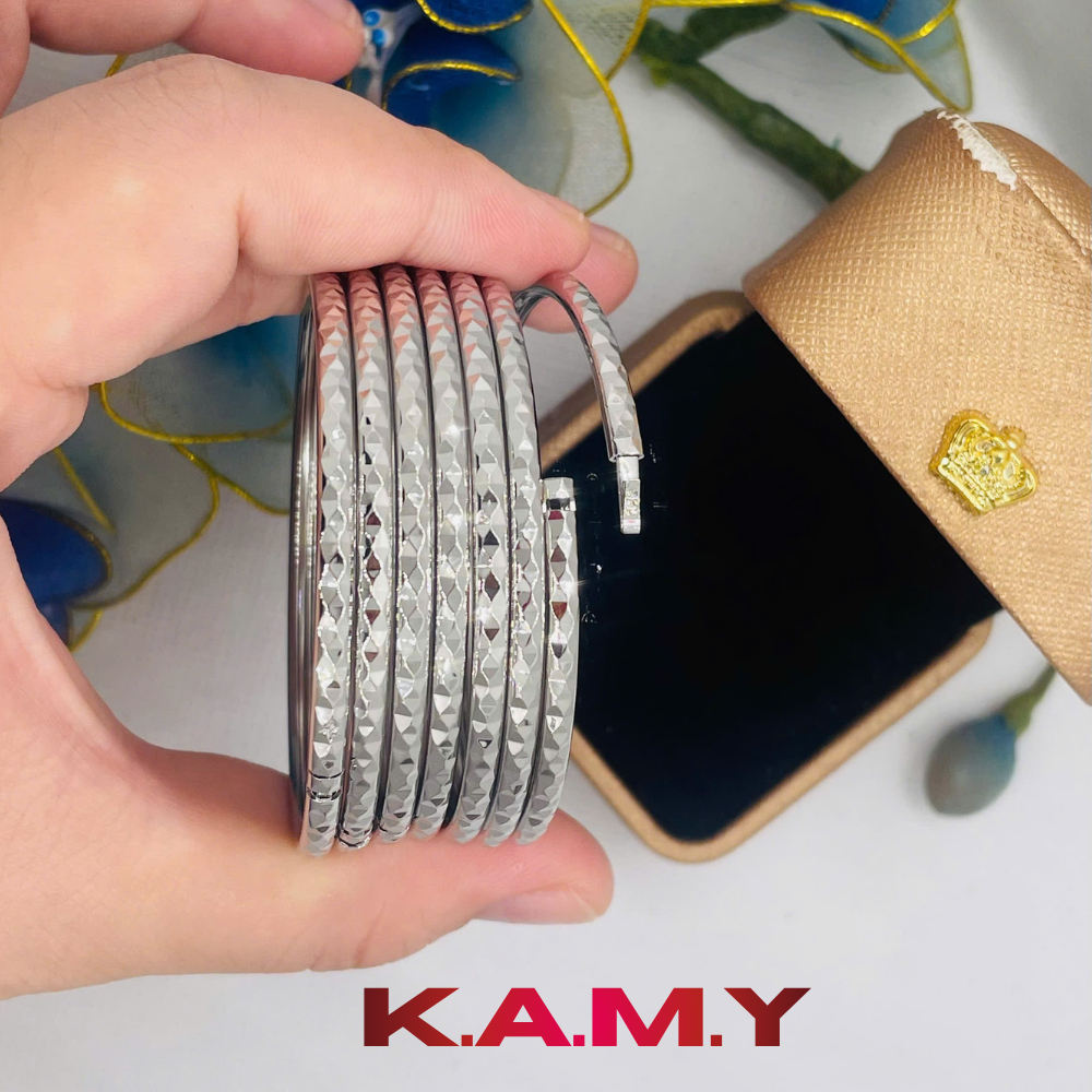 Bộ Ximen 3 Ly Kiểu Kim Cương Khóa Lưỡi Gà – Set 7 Chiếc Cao Cấp, Sáng Bóng Sang Trọng | K.A.M.Y