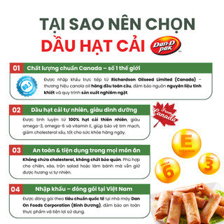 Dầu Hạt Cải Dan D Pak I Canola Oil I 2 Lít