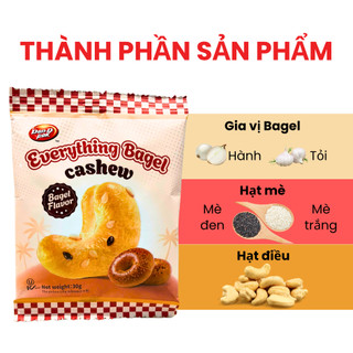 Điều Vị Bánh Bagel Dan D Pak I Bagel Cashew I 450g (15 gói x 30g)