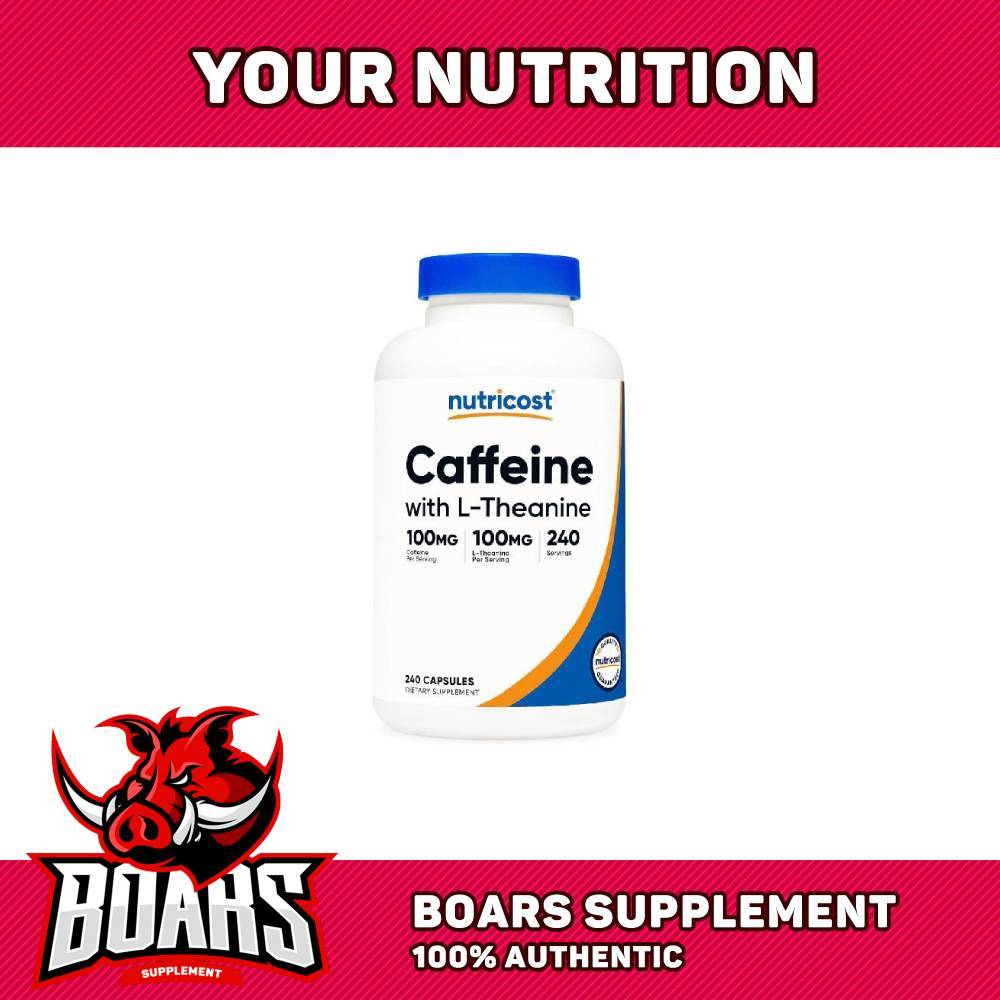 Thực Phẩm Bổ Sung Caffeine & L-Theanine Nutricost – Giảm Mệt Mỏi, Tăng Tập Trung