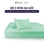 [Hỏa tốc] Bộ ga giường 3 món lụa Tencel 60s GIA AN HOME DECOR size 1m2x2m và 1m4x2m gồm 1 drap bo chun 2 vỏ gối nằm — ảnh 2