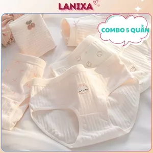 SET 3-5 Quần lót nữ cotton gân tăm dày dặn thấm hút tốt cạp vừa tôn dáng ôm mông gợi cảm LANIXA L566