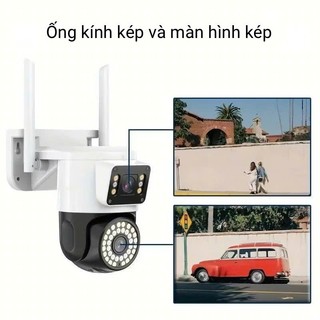 Camera WiFi Ngoài Trời V360 Pro 2 Mắt - Quan Sát Hai Màn Hình, Đàm Thoại Hai Chiều,Hình Ảnh Sắc Nét, Chống Nước IP66